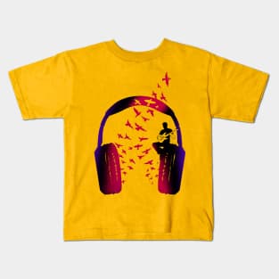 Headphone Music Guitarist Kids T-Shirt